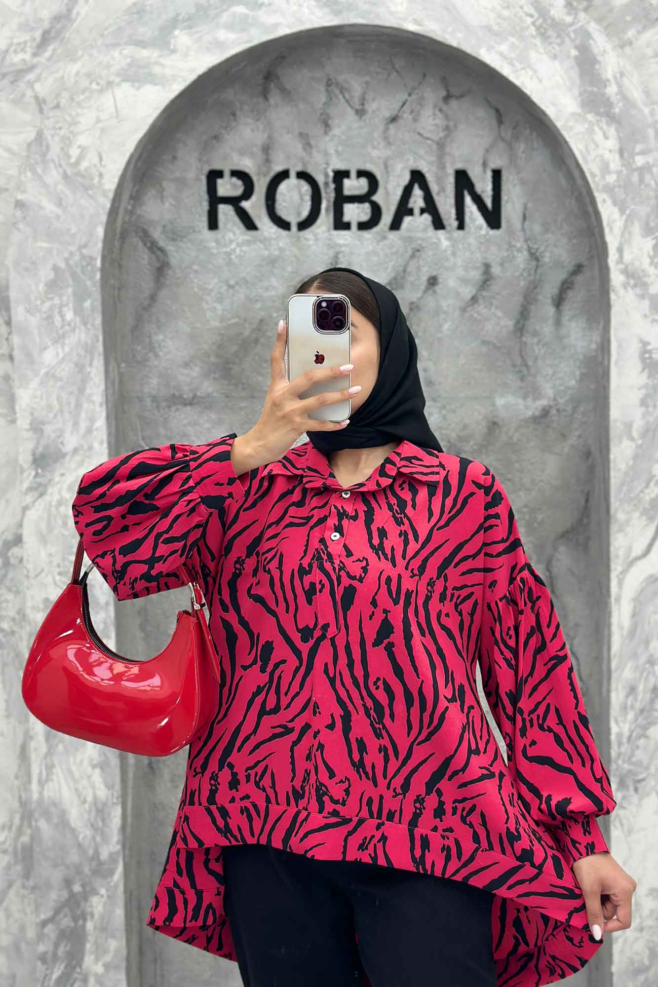 مانتو پشت بلند یقه بلیطی آستین چین ریفا