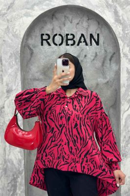 مانتو پشت بلند یقه بلیطی آستین چین ریفا