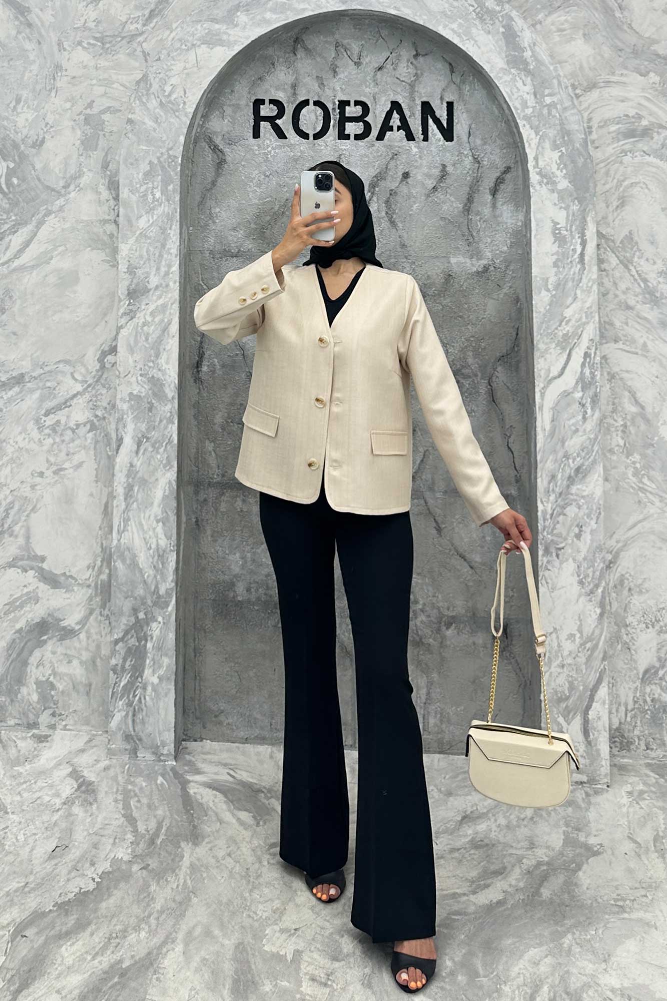 کت یقه هفت شانتون خطی