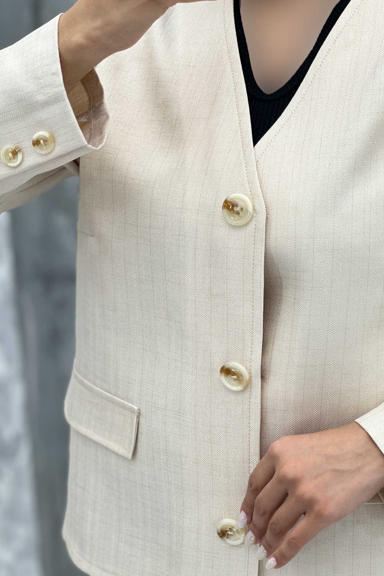 کت یقه هفت شانتون خطی