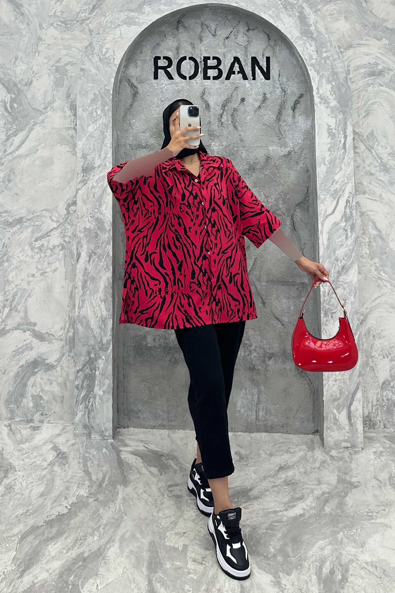 مانتو آستین سه رب ساده ریفا