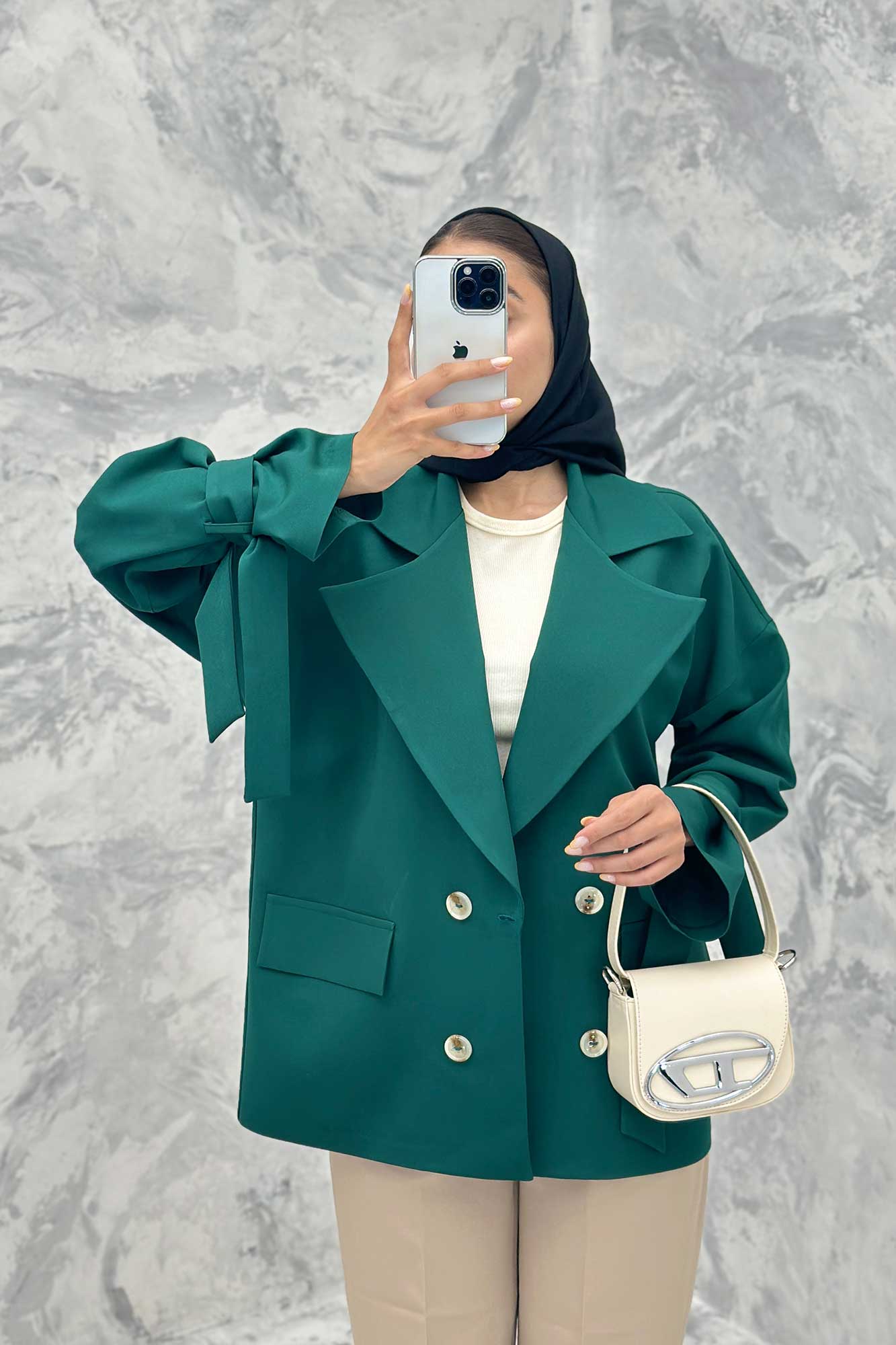 مانتو کتی آستین بنددار مازراتی کایلی