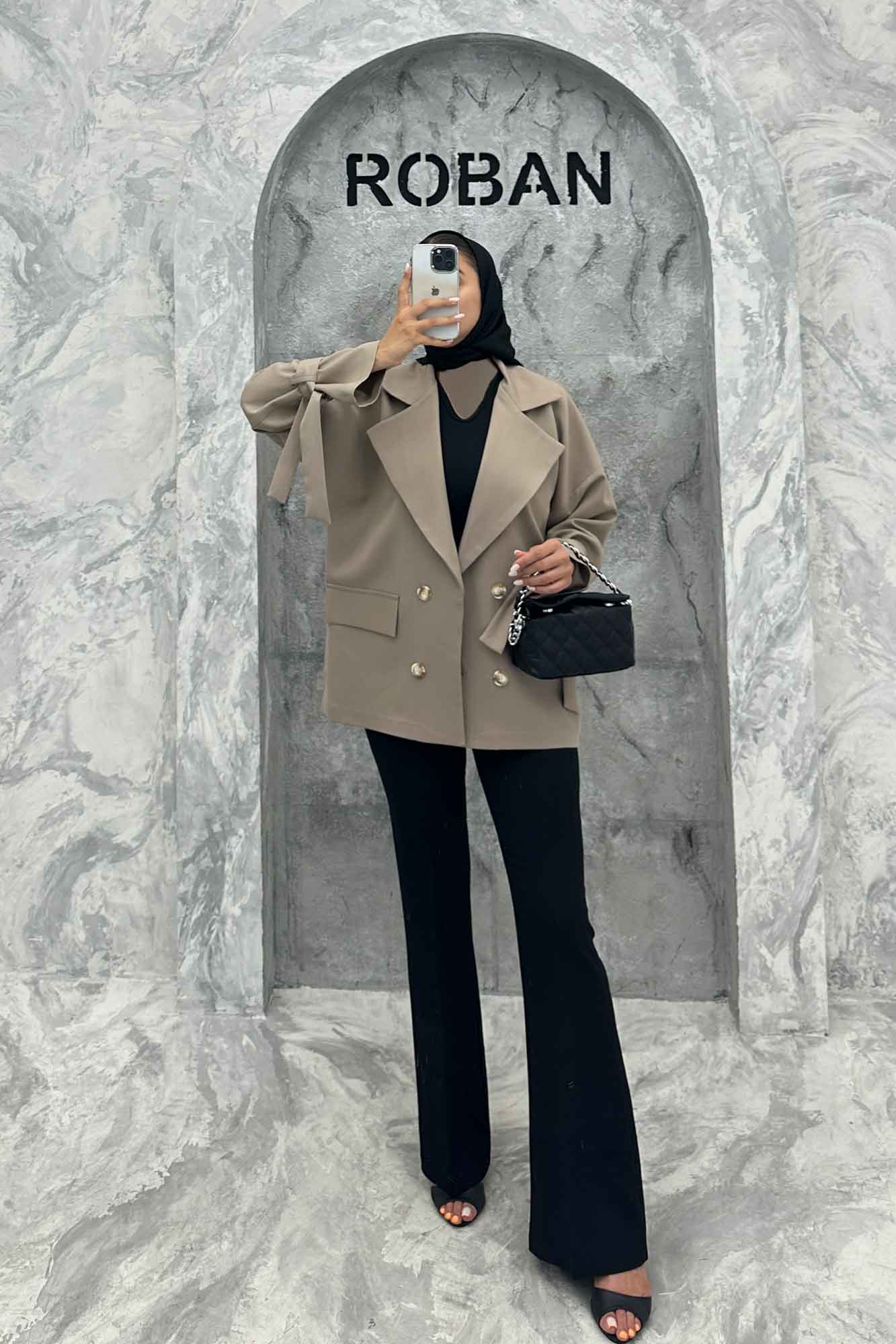 مانتو کتی آستین بنددار مازراتی کایلی