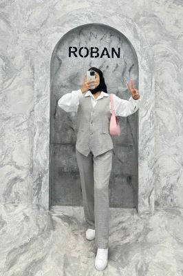 ست جلیقه شلوار شانتون یقه هفت بگ