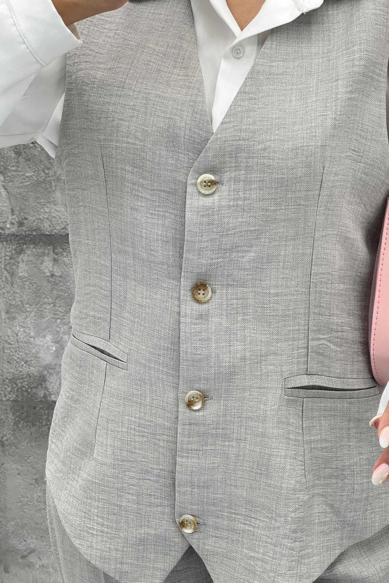 ست جلیقه شلوار شانتون یقه هفت بگ