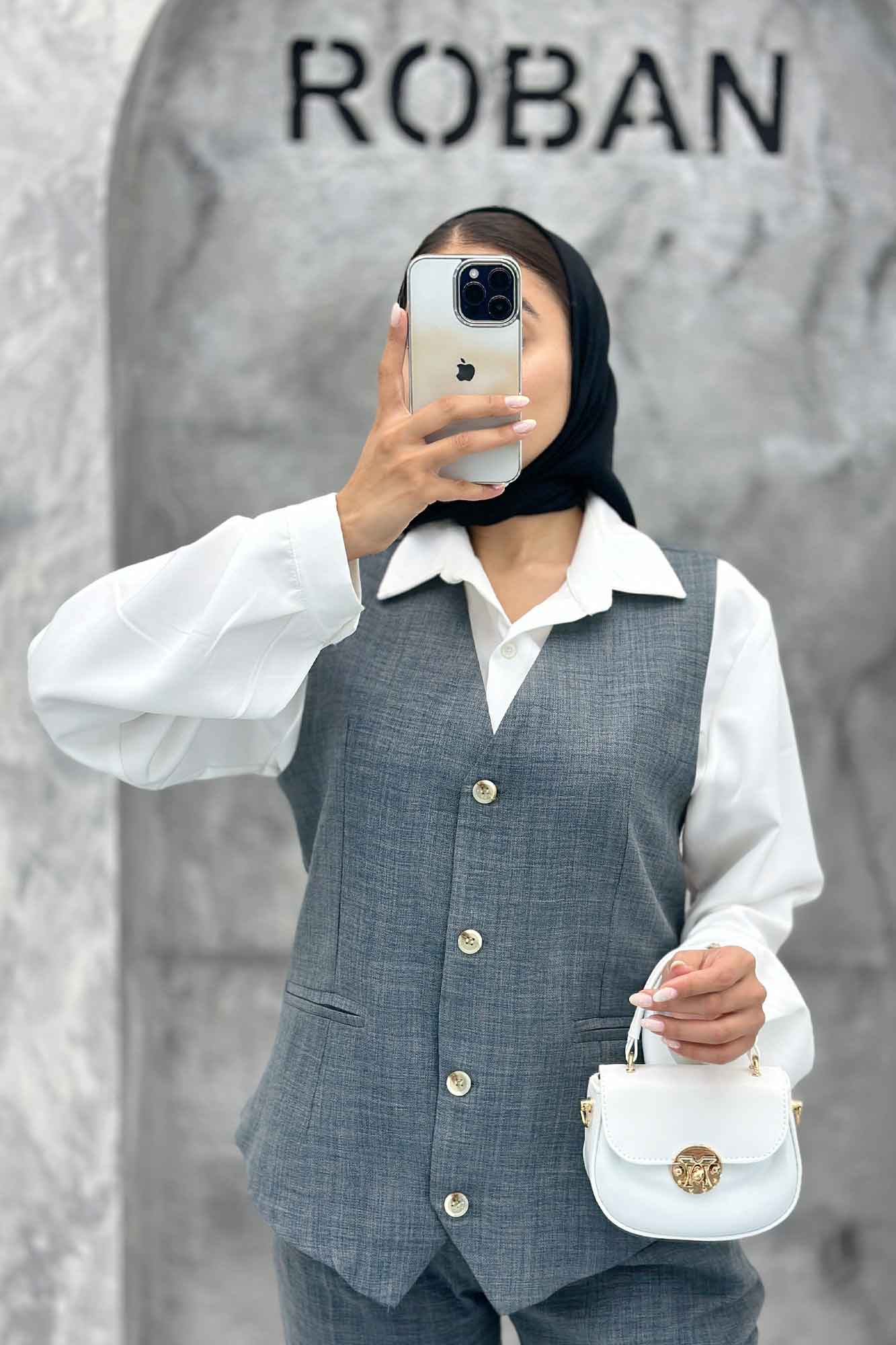 ست جلیقه شلوار شانتون یقه هفت بگ