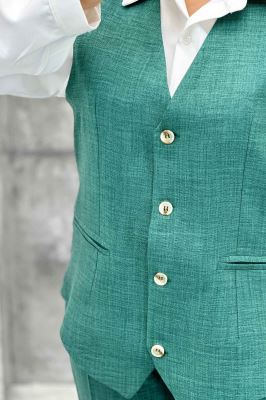 ست جلیقه شلوار شانتون یقه هفت بگ