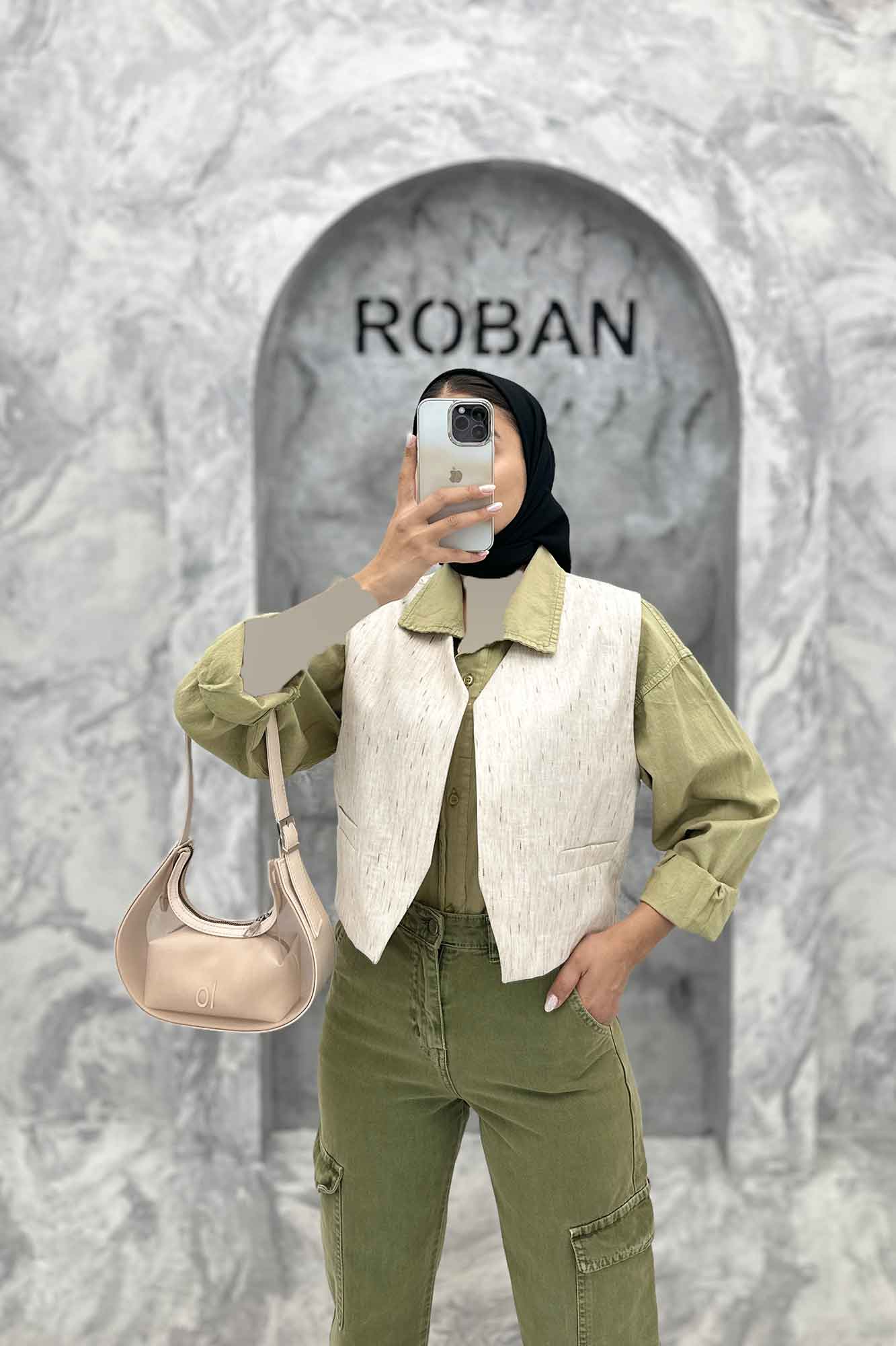 جلیقه جیب فیلتو پارچه ترک راه راه