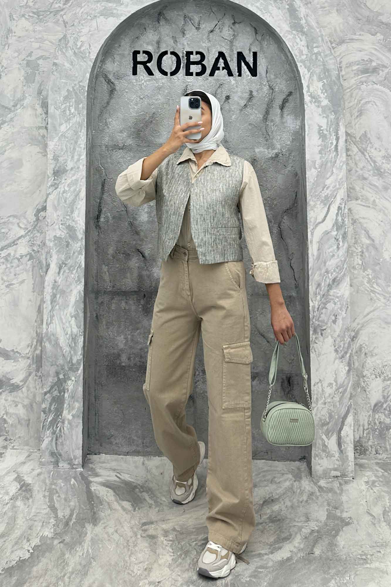 جلیقه جیب فیلتو پارچه ترک راه راه