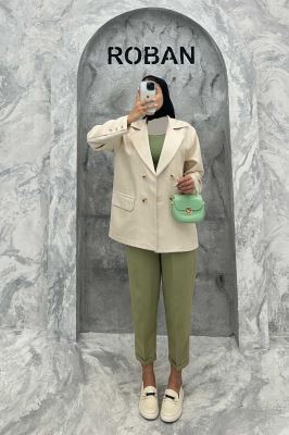 مانتو کتی چهار دکمه شانتون خطی