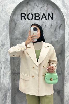 مانتو کتی چهار دکمه شانتون خطی