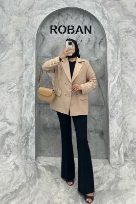 مانتو کتی چهار دکمه شانتون خطی