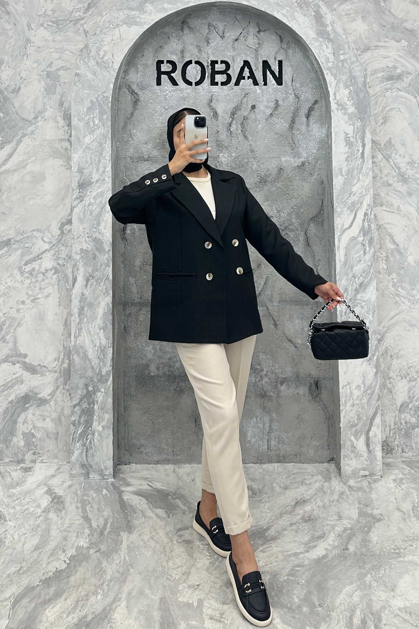 مانتو کتی چهار دکمه شانتون خطی