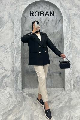 مانتو کتی چهار دکمه شانتون خطی