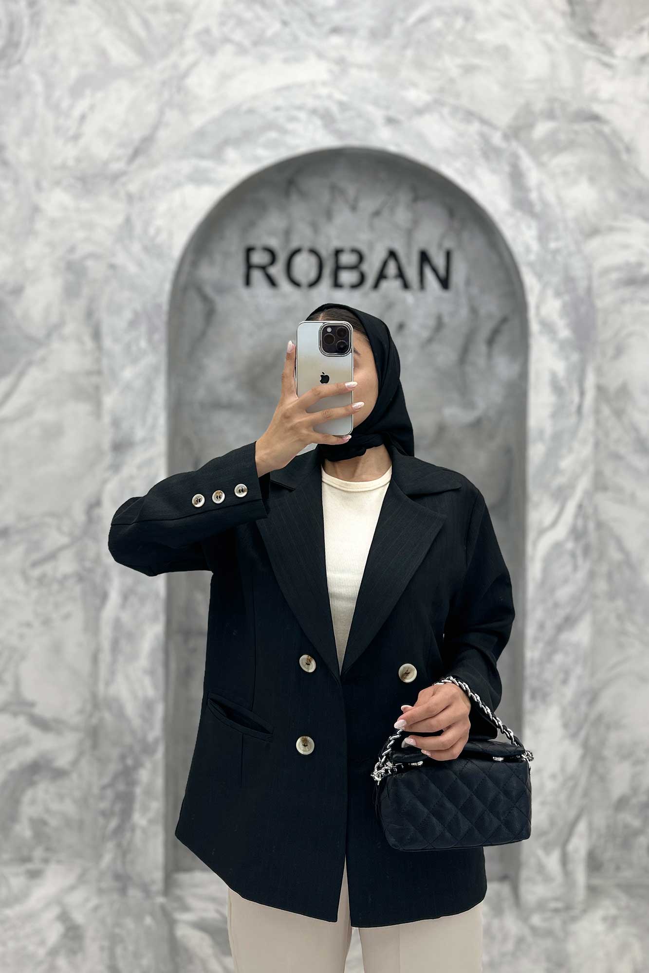 مانتو کتی چهار دکمه شانتون خطی