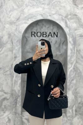 مانتو کتی چهار دکمه شانتون خطی