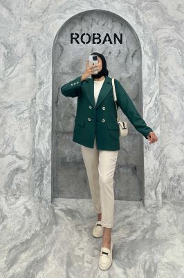 مانتو کتی چهار دکمه شانتون خطی