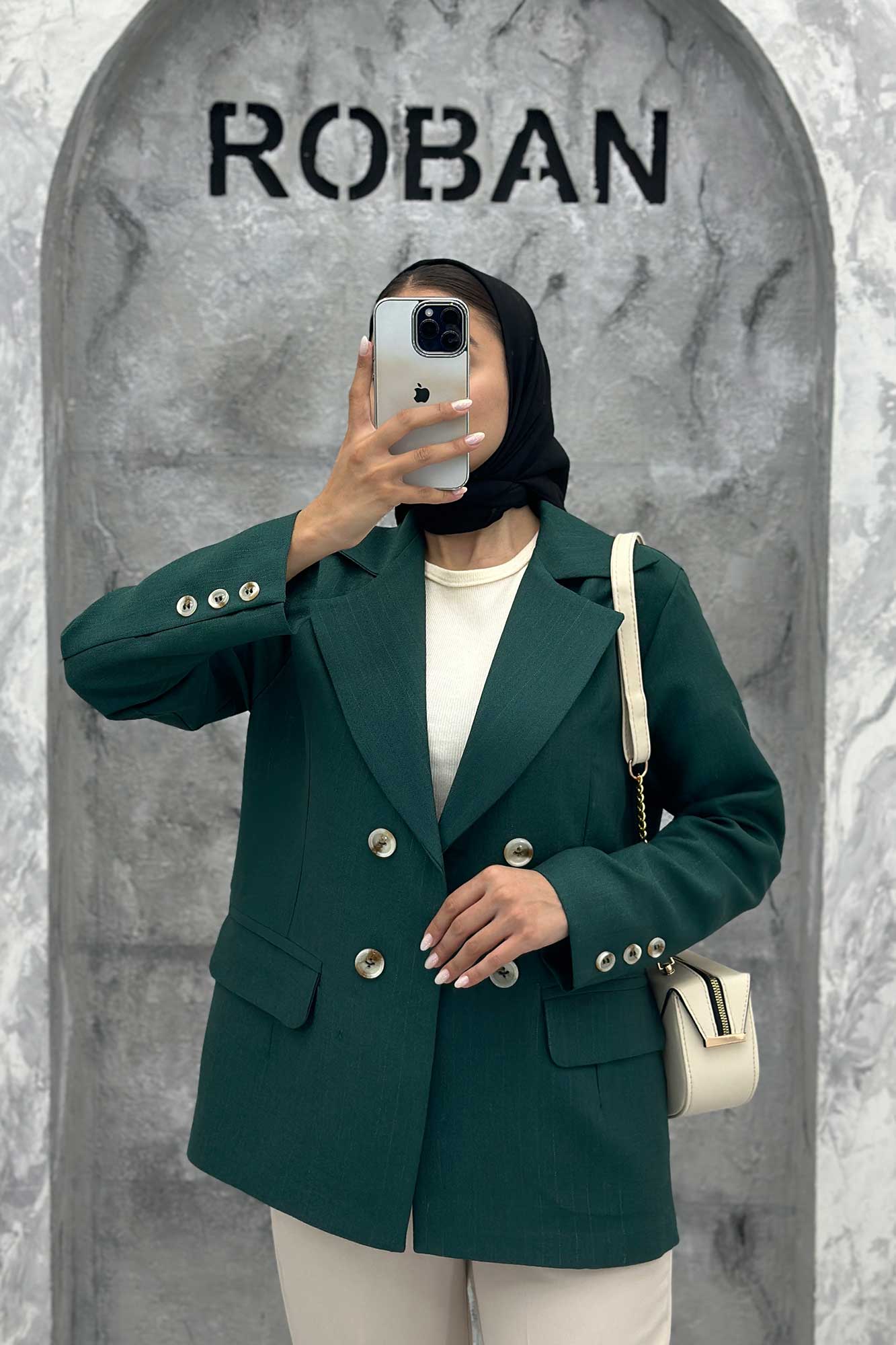 مانتو کتی چهار دکمه شانتون خطی