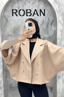 مانتو خفاشی شانتون خطی مچ گت دار