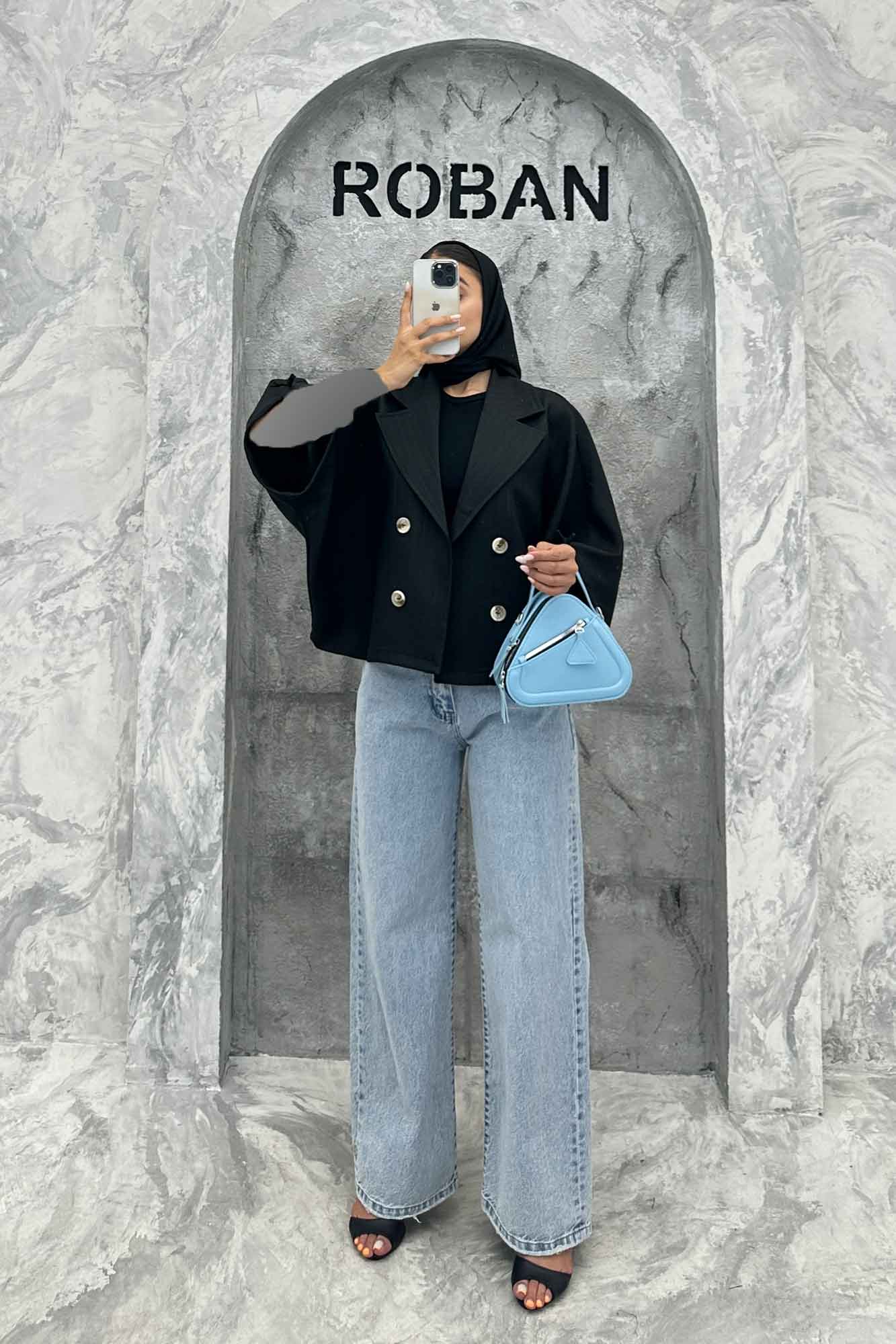 مانتو خفاشی شانتون خطی مچ گت دار