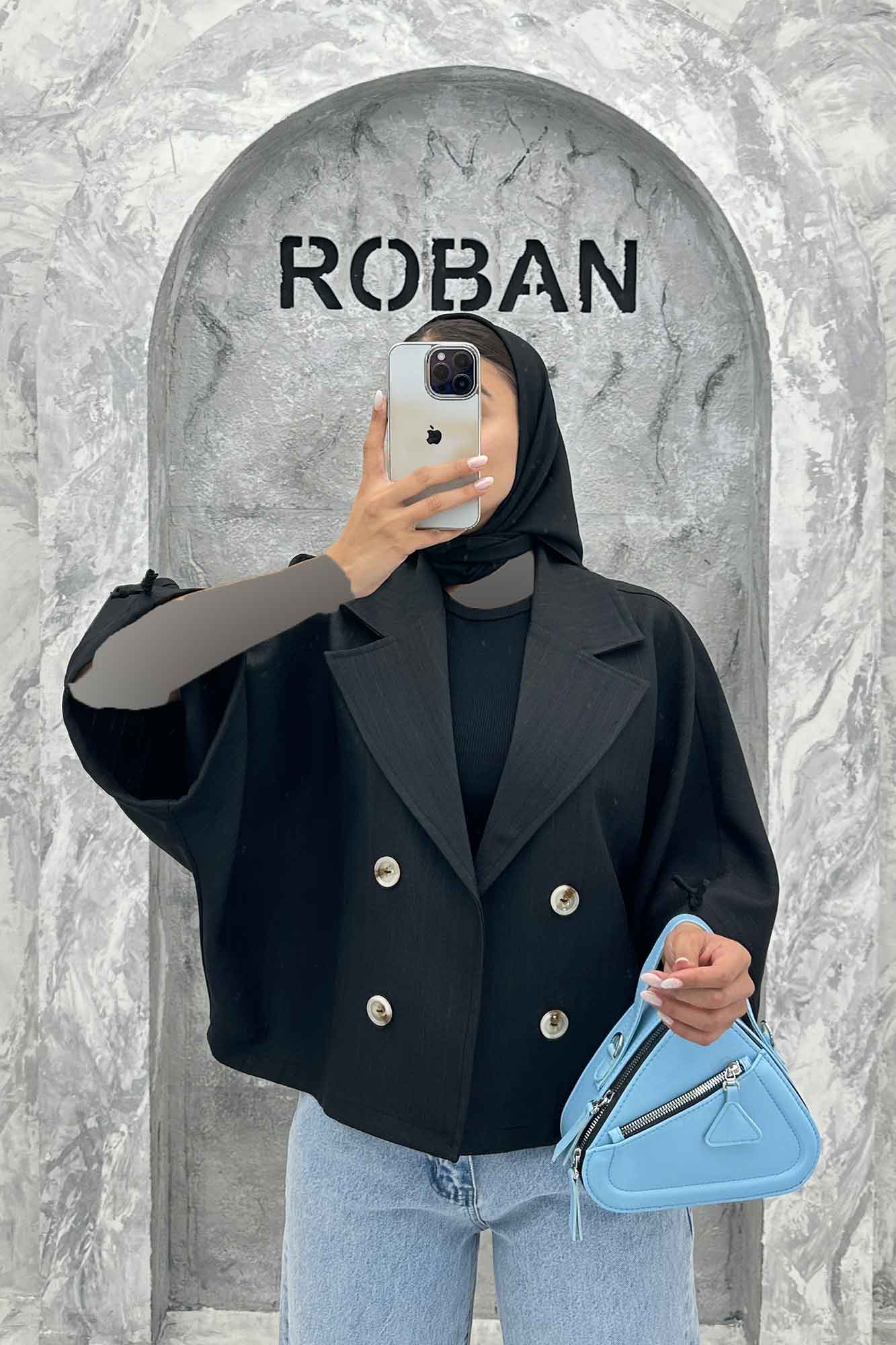 مانتو خفاشی شانتون خطی مچ گت دار