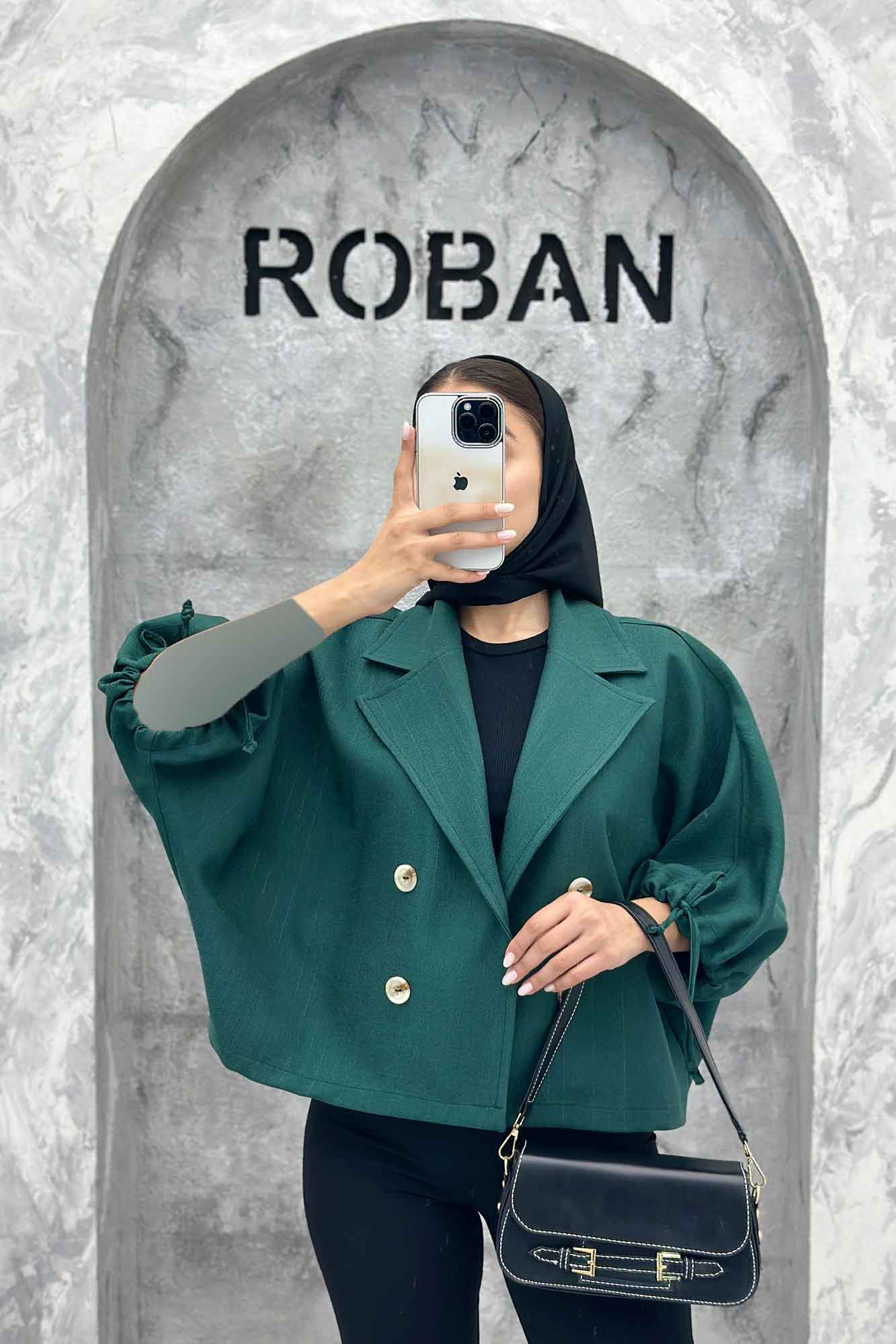 مانتو خفاشی شانتون خطی مچ گت دار