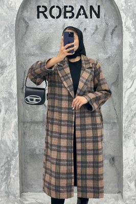 پالتو فوتر چهارخانه بلند