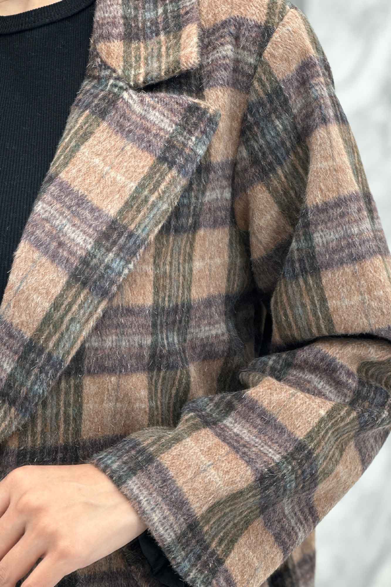 پالتو فوتر چهارخانه بلند