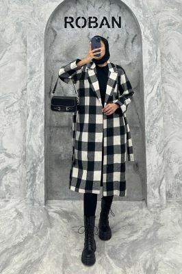 پالتو فوتر چهارخانه بلند 