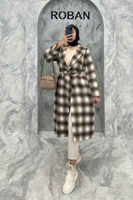 پالتو فوتر چهارخانه بلند