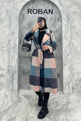 پالتو فوتر چهارخانه بلند