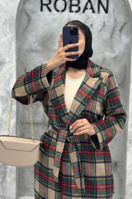 پالتو فوتر چهارخانه بلند