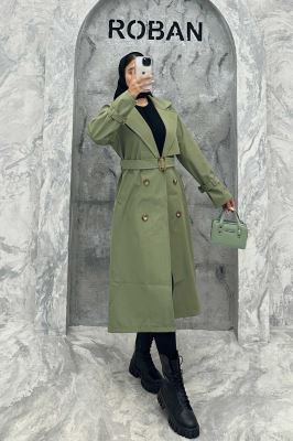 بارانی یقه انگلیسی سانتانا آستین کمربندی S