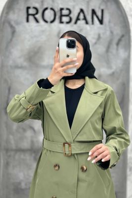 بارانی یقه انگلیسی سانتانا آستین کمربندی S