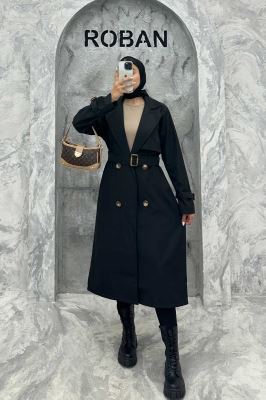 بارانی یقه انگلیسی سانتانا آستین کمربندی S