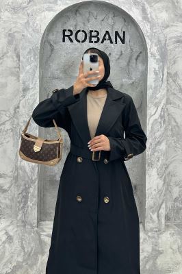 بارانی یقه انگلیسی سانتانا آستین کمربندی S