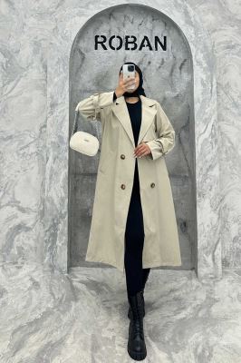 بارانی یقه انگلیسی سانتانا آستین کمربندی S