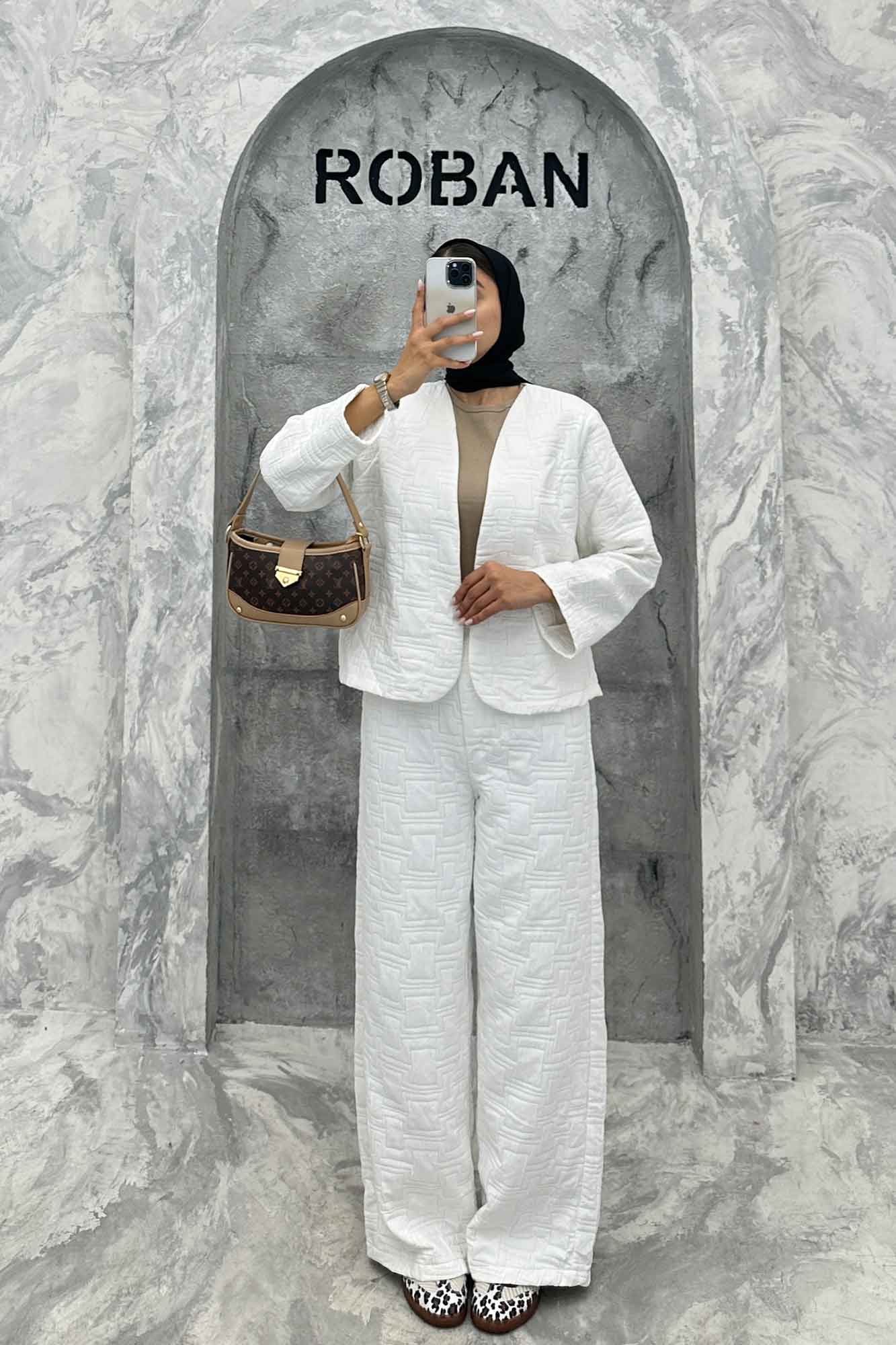 ست مانتو و شلوار فریال مربعی