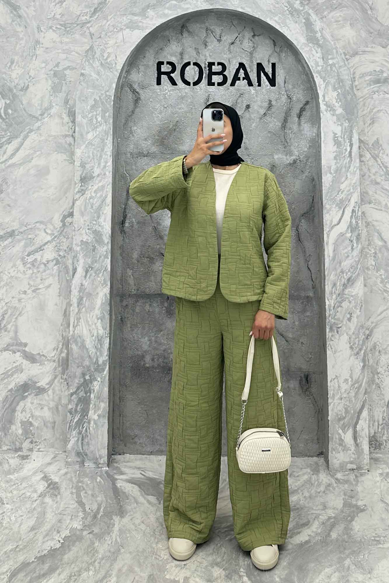 ست مانتو و شلوار فریال مربعی