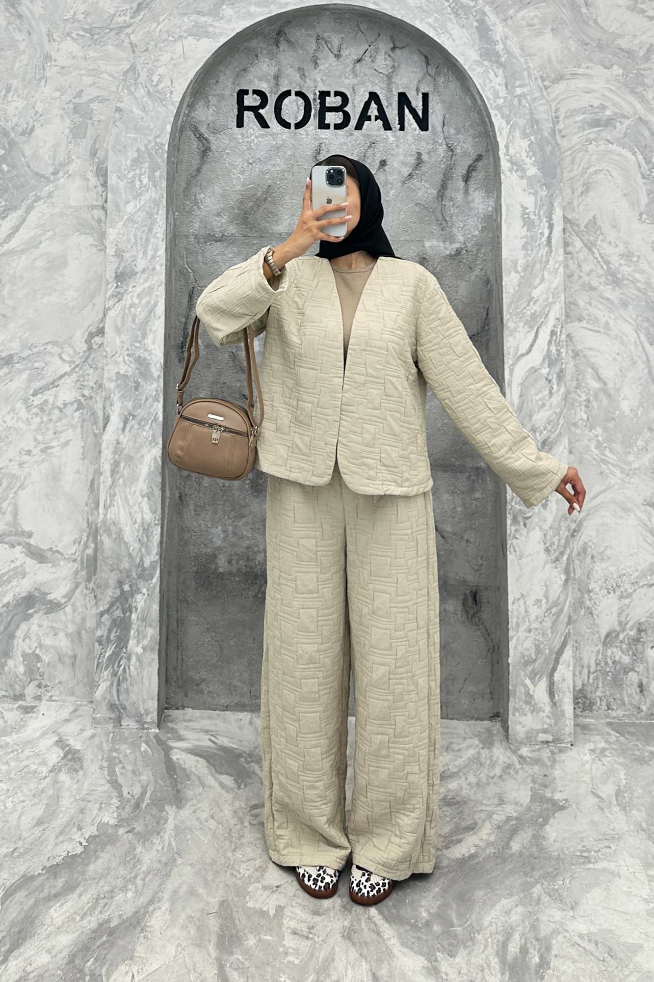 ست مانتو و شلوار فریال مربعی