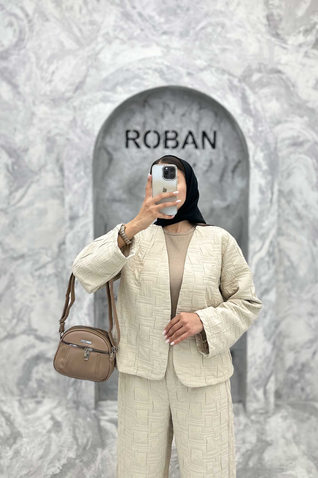 ست مانتو و شلوار فریال مربعی