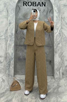 ست مانتو و شلوار فریال مربعی