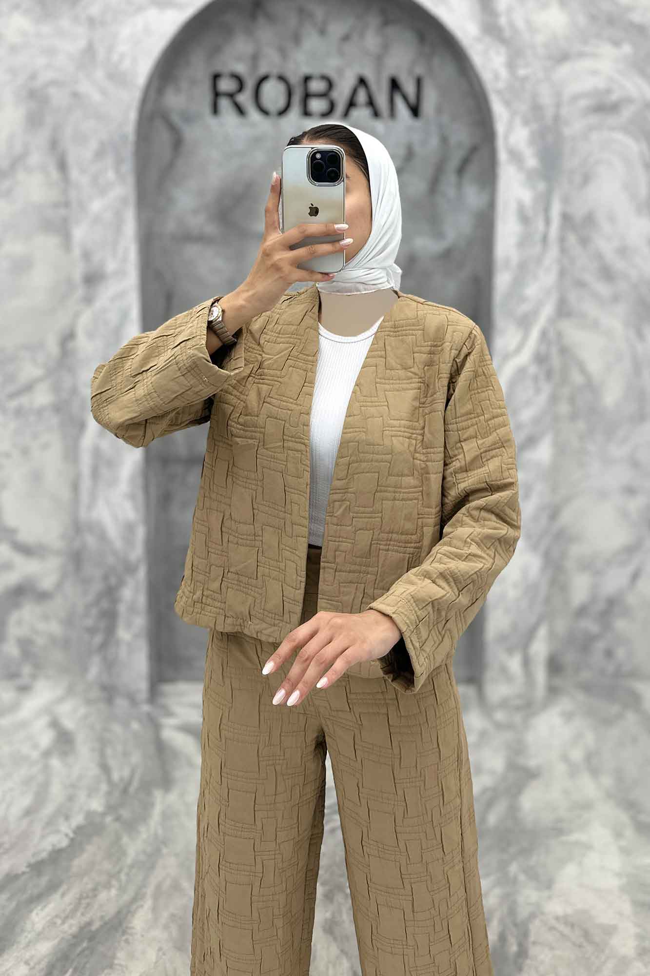 ست مانتو و شلوار فریال مربعی