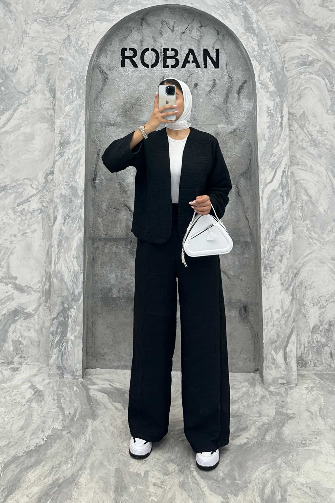 ست مانتو و شلوار فریال مربعی