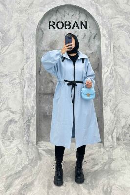 مانتو پاییزه کتان بلند یقه گت جلو زیپ