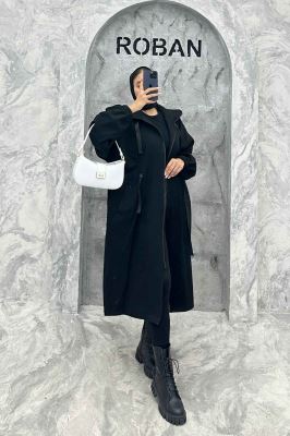 مانتو پاییزه کتان بلند یقه گت جلو زیپ