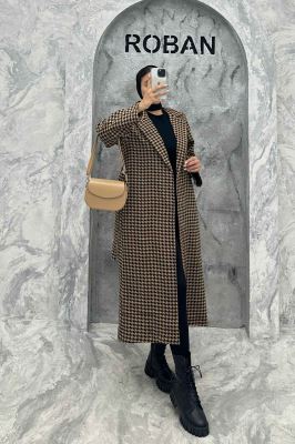 پالتو فوتر بلند یقه انگلیسی پیچازی