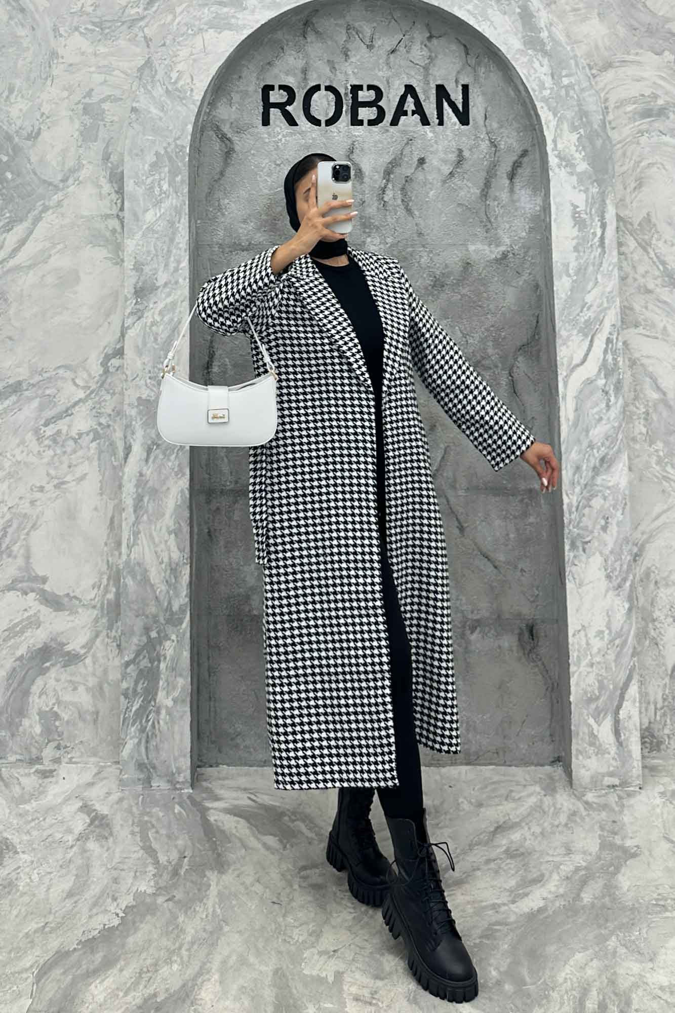 پالتو فوتر بلند یقه انگلیسی پیچازی