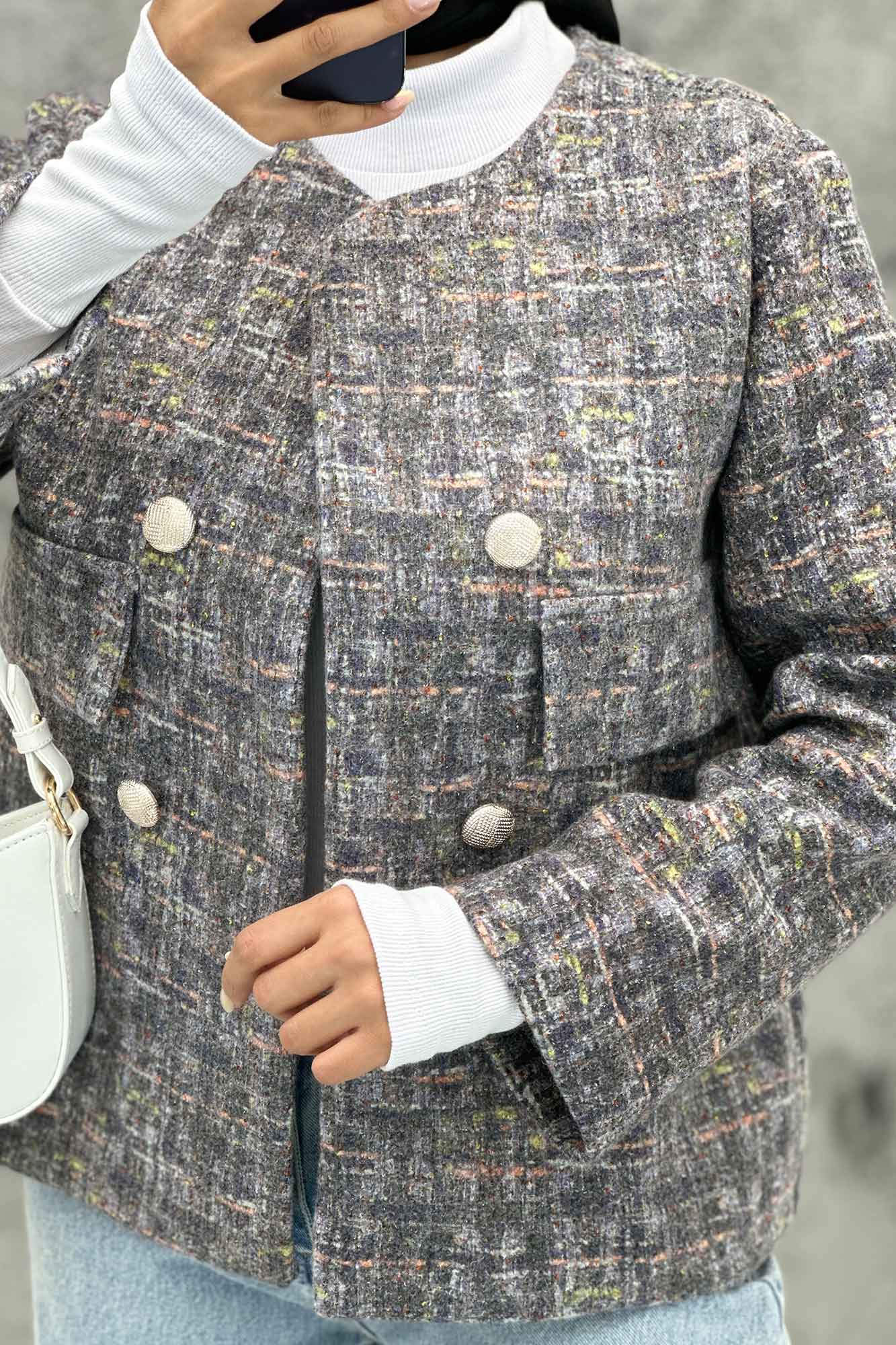 کت چهار دکمه لمزو دو جیب نما