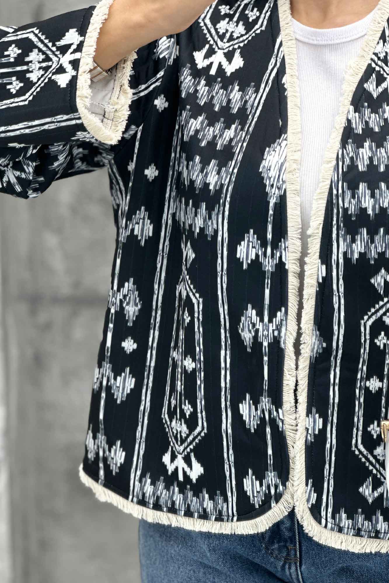 کت کوتاه فیتیله چاپی پایین ریش